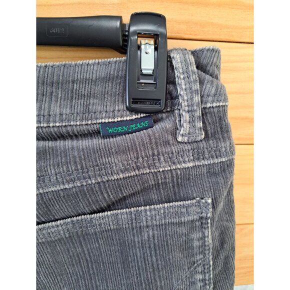 Y2K Gray Corduroy Worn Jeans Straight Leg Pants Women's Size 6 Low Rise - Picture 7 of 11